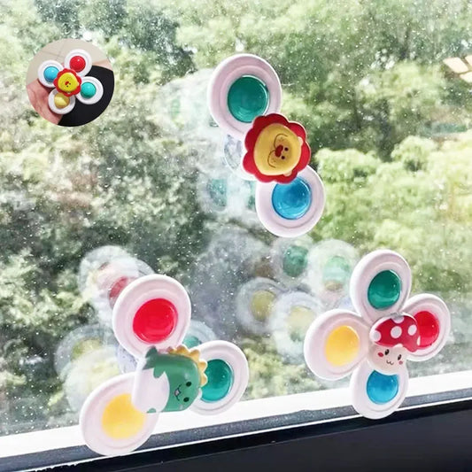 3PC Set Suction Cup Spinning Cartoon Animal Spinner Toys For Kids